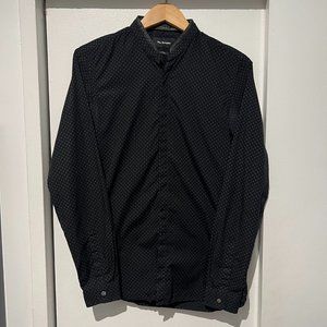 The Kooples Leather Collar Long Sleeve Shirt